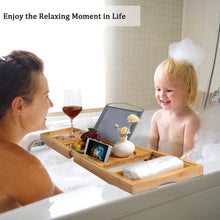 Load image into Gallery viewer, Extendable Bamboo Bathtub Tray
